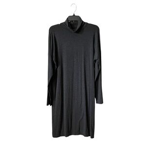 Sonnet James Play Dress Womens Size S Charcoal Gray Turtle Neck Long Sleeve Midi